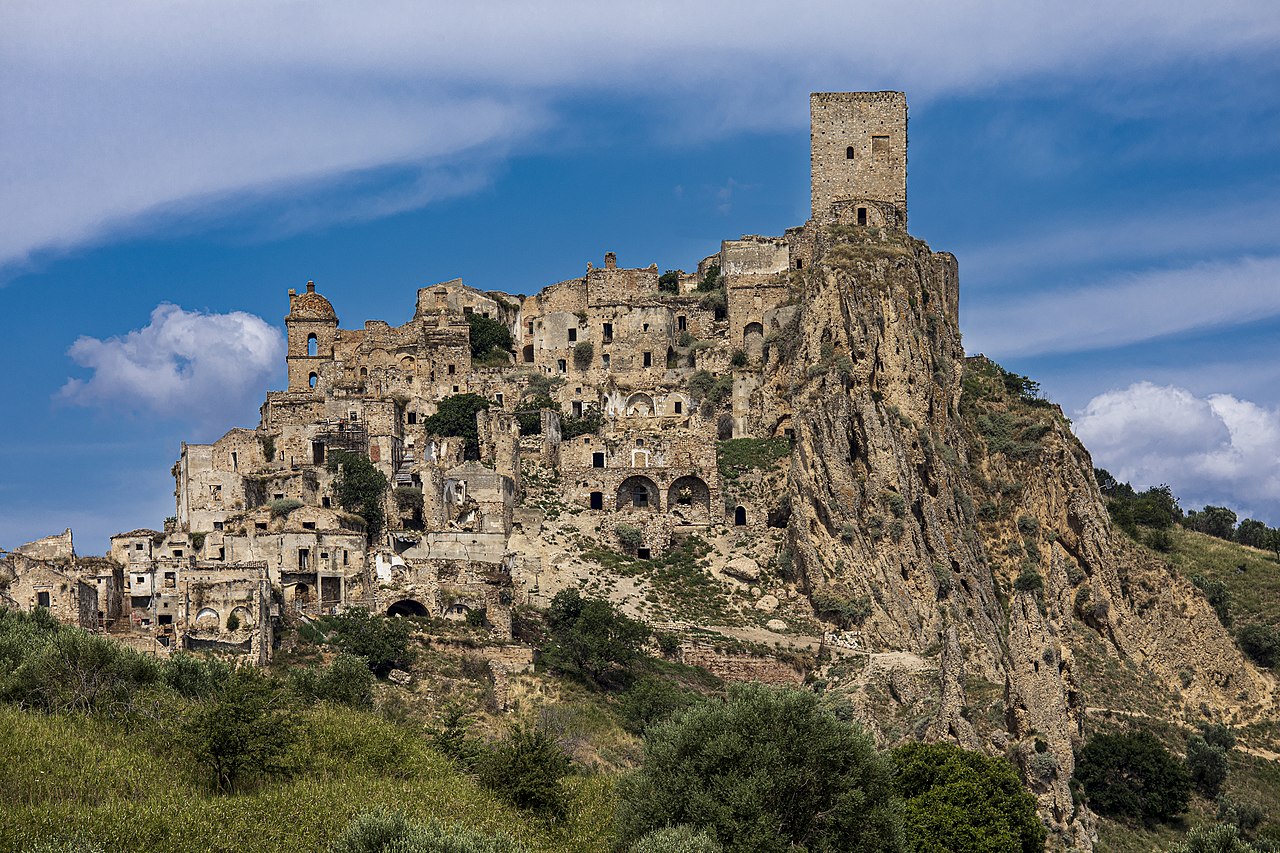 The abandoned city of Craco in Italy
